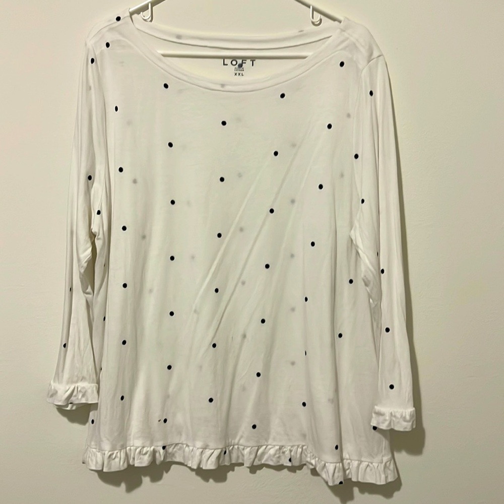 Adorable Loft Long-Sleeved Shirt with Ruffles